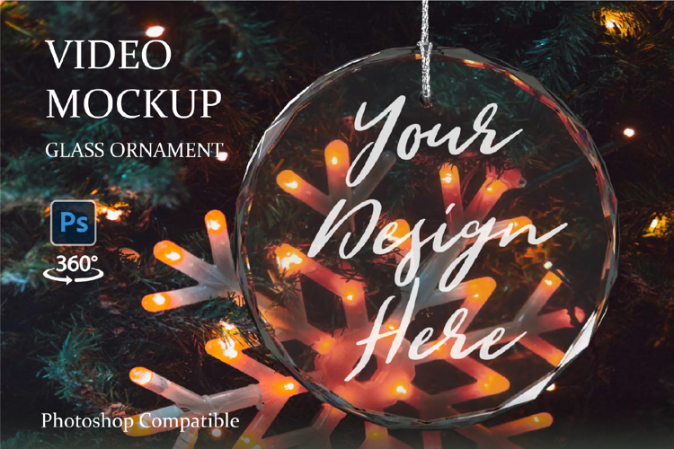 Crystal Glass Ornament Video Mockup