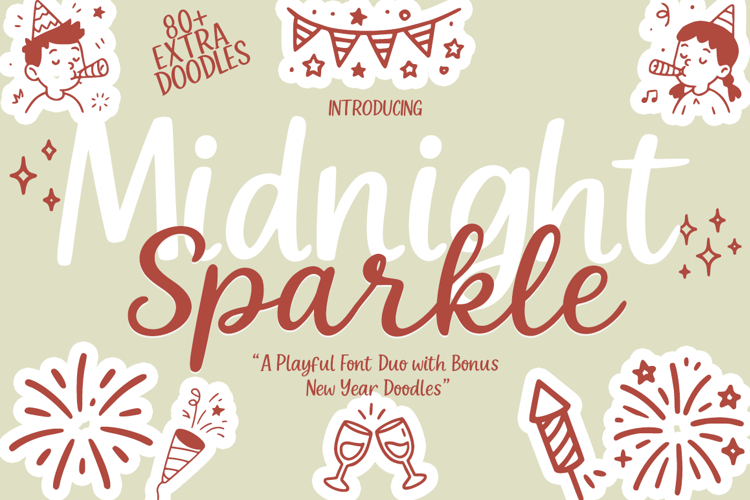 Midnight Sparkle Festive Font Duo