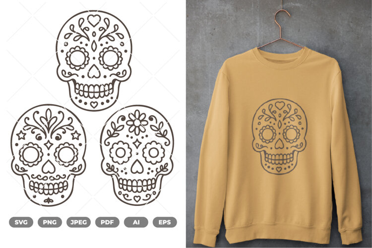 Sugar Skull SVG & Clipart example image 1