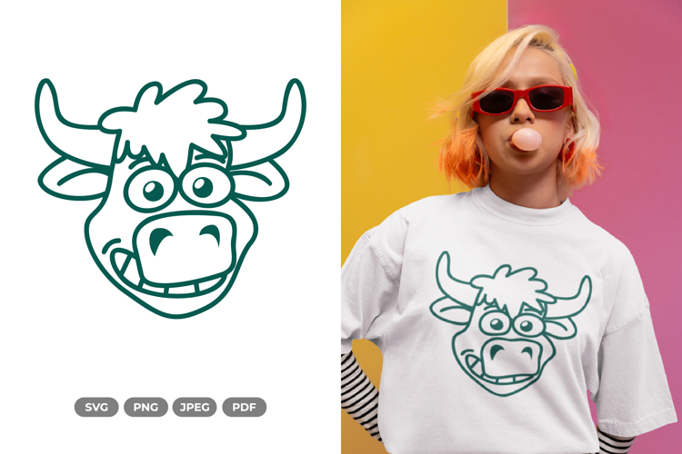 Smiling Cow SVG & Clipart - Smiling Animal
