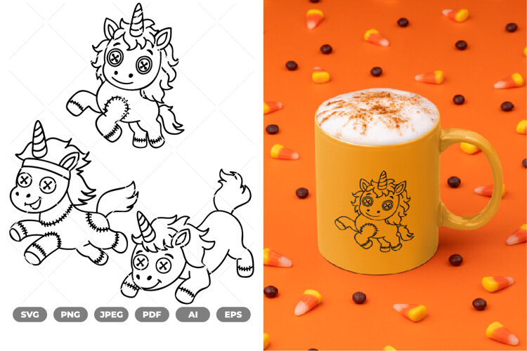 Zombie Unicorn SVG & Clipart example image 1