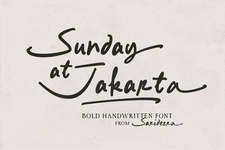 Sunday at Jakarta - Handwritten Font
