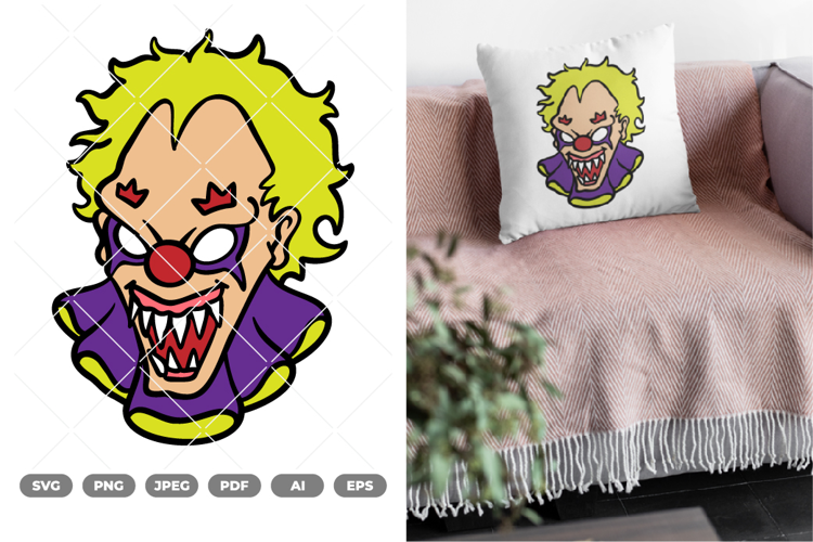 Scary Clown Colored SVG & Clipart