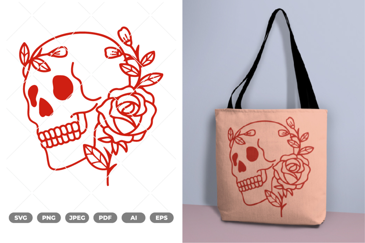 Skull and Rose SVG & Clipart