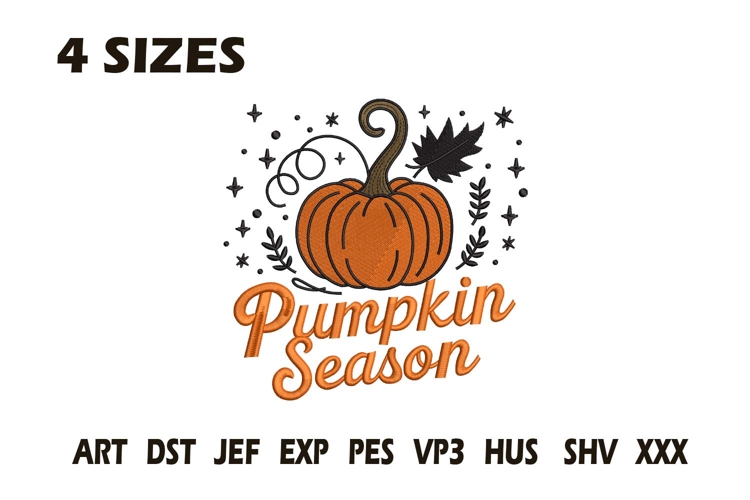 Pumpkin Season Embroidery Design