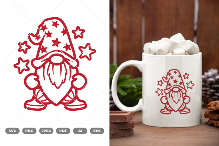 Kawaii Christmas Gnome SVG & Clipart