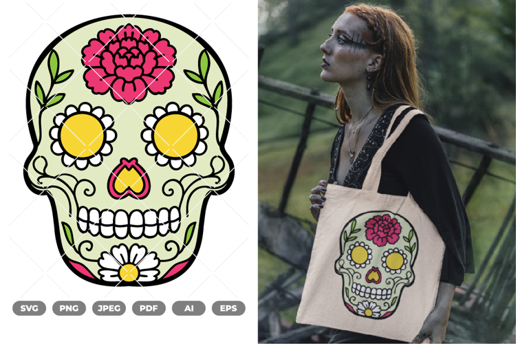 Sugar Skull Colored SVG & Clipart