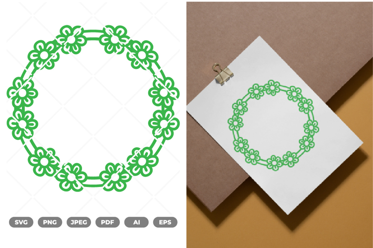 Flowers Frame SVG & Clipart example image 1