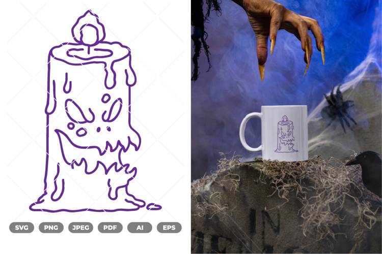 Candle Monster SVG & Clipart