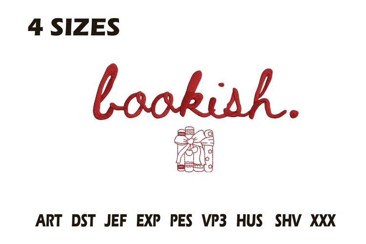 Bookish Minimalist Embroidery Design