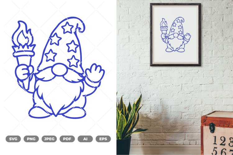 Fourth Of July Gnome SVG & Clipart