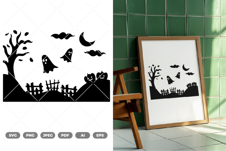 Halloween Scene SVG & Clipart