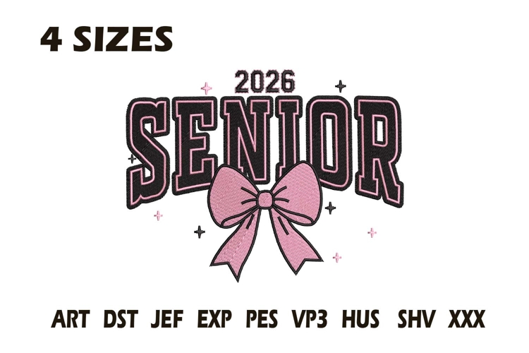Senior 2026 Bow Embroidery Design