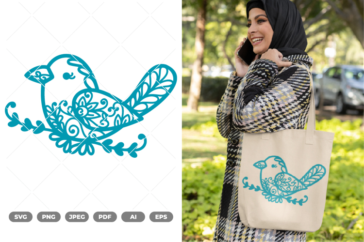 Floral Bird SVG & Clipart