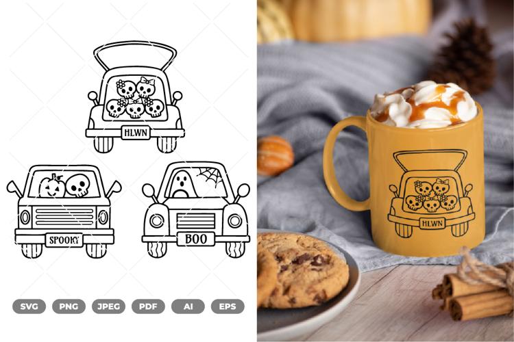 Cute Halloween Car SVG & Clipart