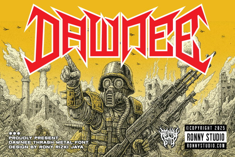 Dawnee - Thrash Metal Font
