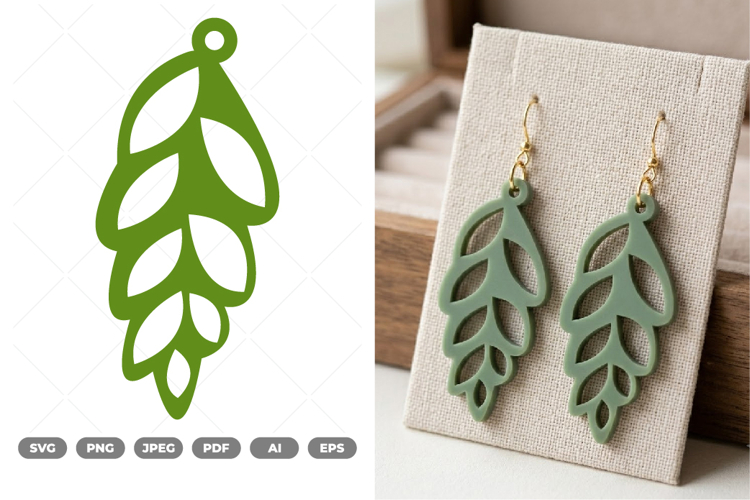 Leaf Earring SVG   Clipart