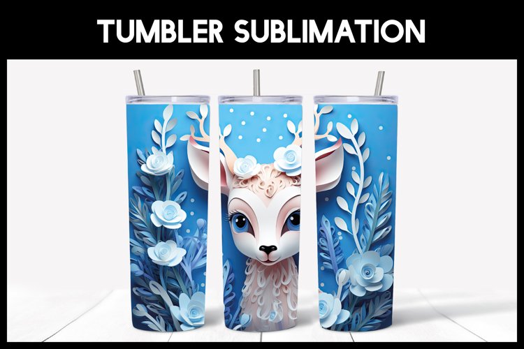 3D Christmas Deer Tumbler |3D Baby Tumbler Sublimation