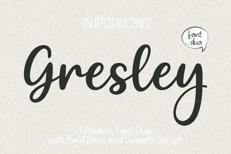 Gresley Modern Font Duo Sans   Script