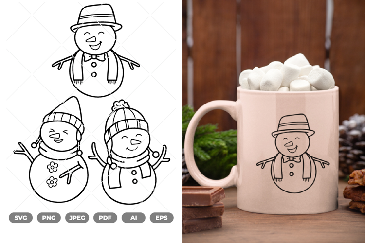 Happy Snowman SVG & Clipart
