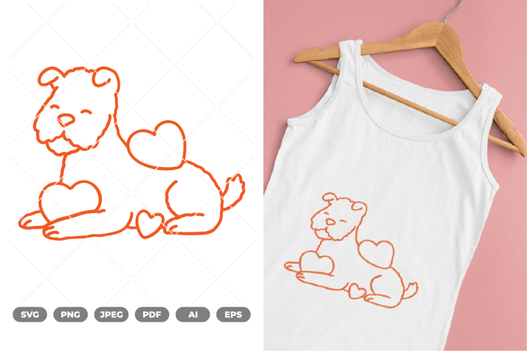 Dog and Heart SVg & Clipart