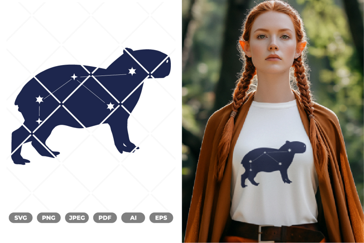 Capybara Constellation SVG & Clipart example image 1