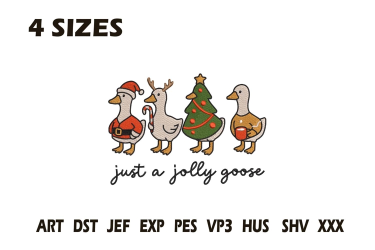 ust a Jolly Goose Christmas Embroidery Design