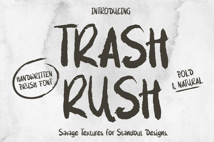 Trash Rush - Bold Handwritten Brush Font
