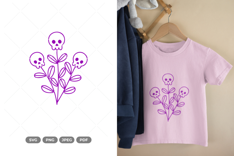 Blooming Skull SVG & Clipart