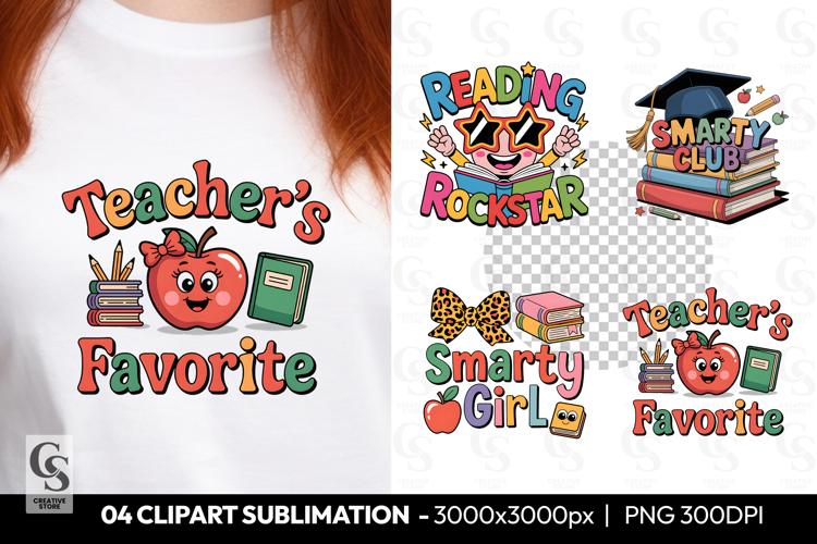 Teachers Favorite Cute School Clipart Sublimation PNG