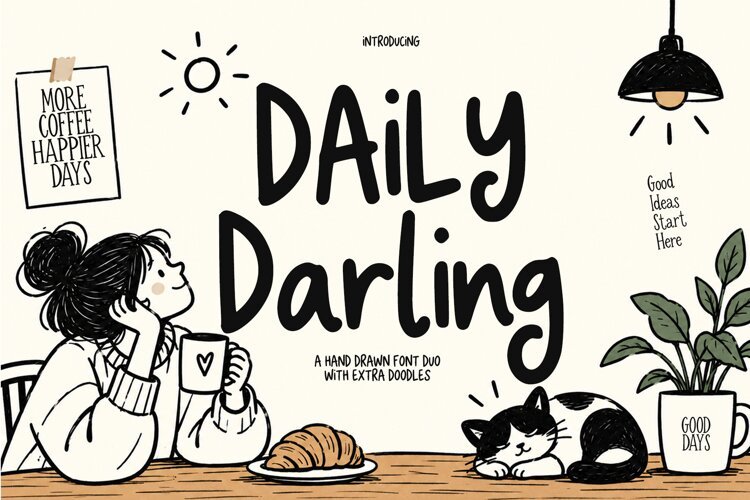 Daily Darling Font Duo example image 1