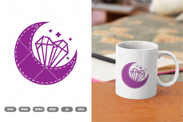 Crystal Moon SVG & Clipart