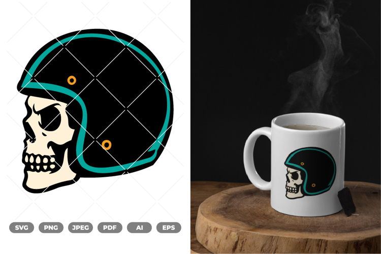 Rider Skull Colored SVG & Clipart