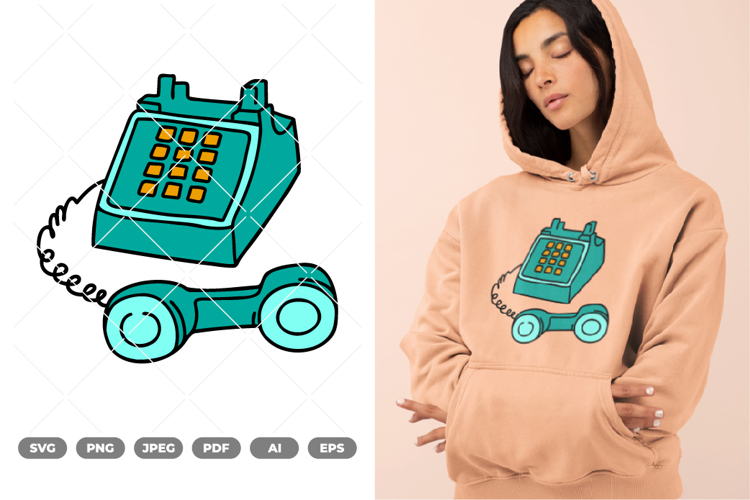 Classic Telephone Colored SVG & Clipart