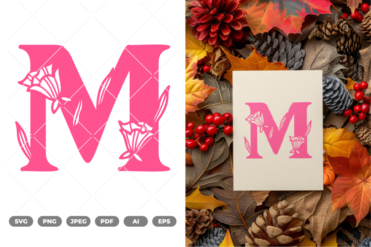 Floral Alphabet SVG & Clipart