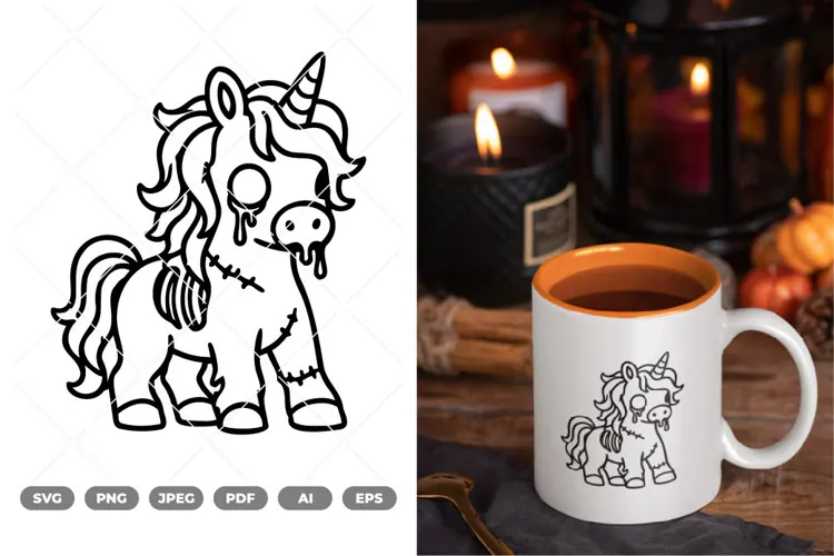 Zombie Unicorn SVG & Clipart