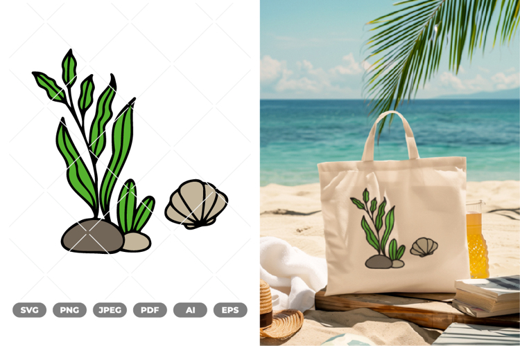 Seaweed Colored SVG   Clipart