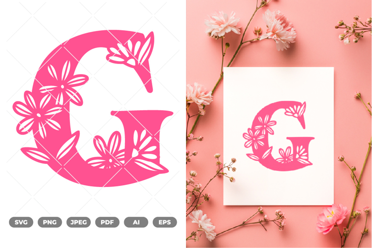 Floral Alphabet SVG & Clipart