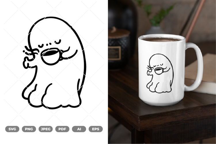 Coffee Ghost SVG & Clipart