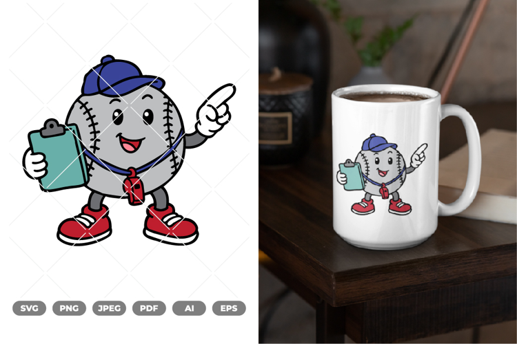 Baseball Mascot Colored SVG & Clipart
