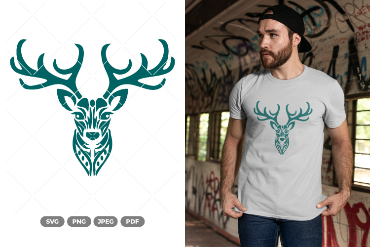 Majestic Deer Silhouette SVG   Clipart