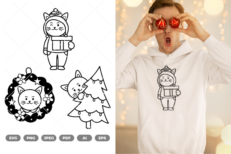Christmas Cat SVG & Clipart