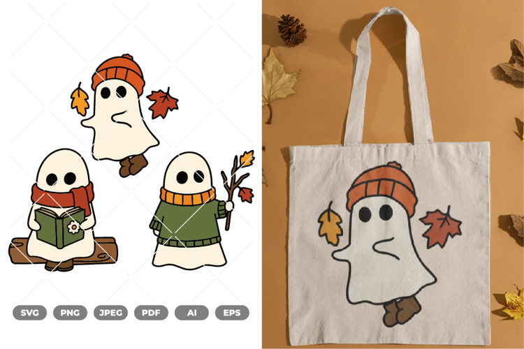 Fall Ghost Colored SVG & Clipart