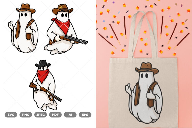 Cowboy Halloween Colored SVG & Clipart example image 1