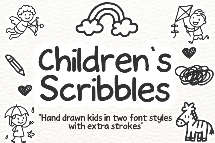 Children’s Scribbles Fun Kids Doodle Font