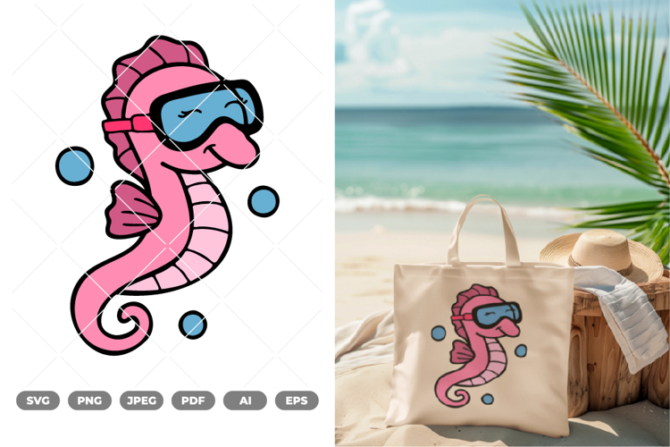 Seahorse Colored SVG   Clipart
