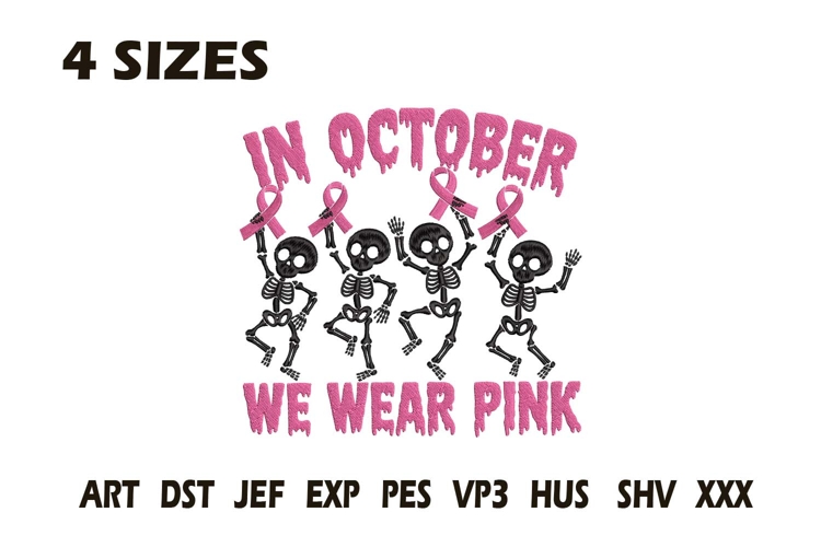 In October We Wear Pink Embroidery