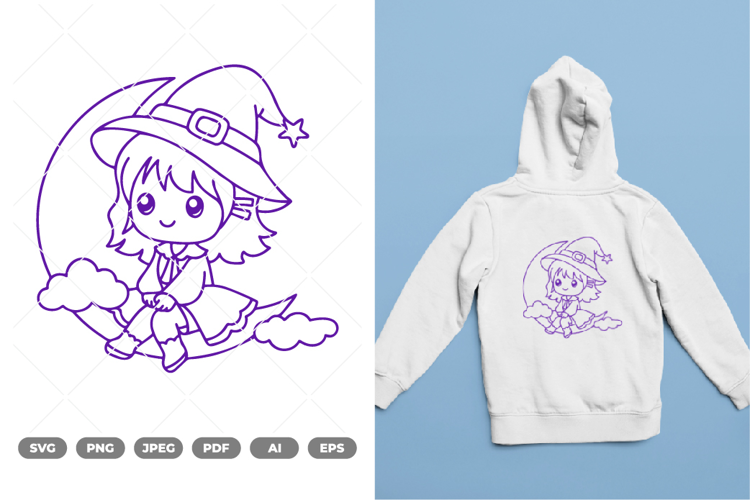 Chibi Witch SVG & Clipart