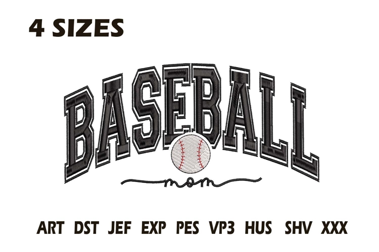 Baseball Mom Embroidery Design