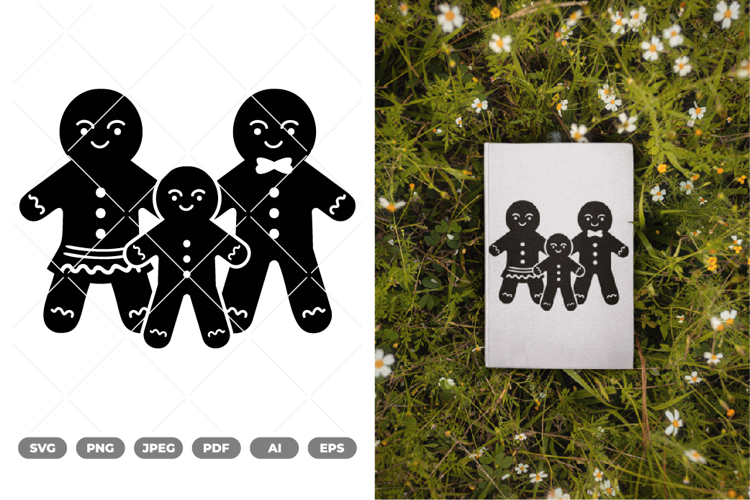 Gingerbread Family SVG & Clipart